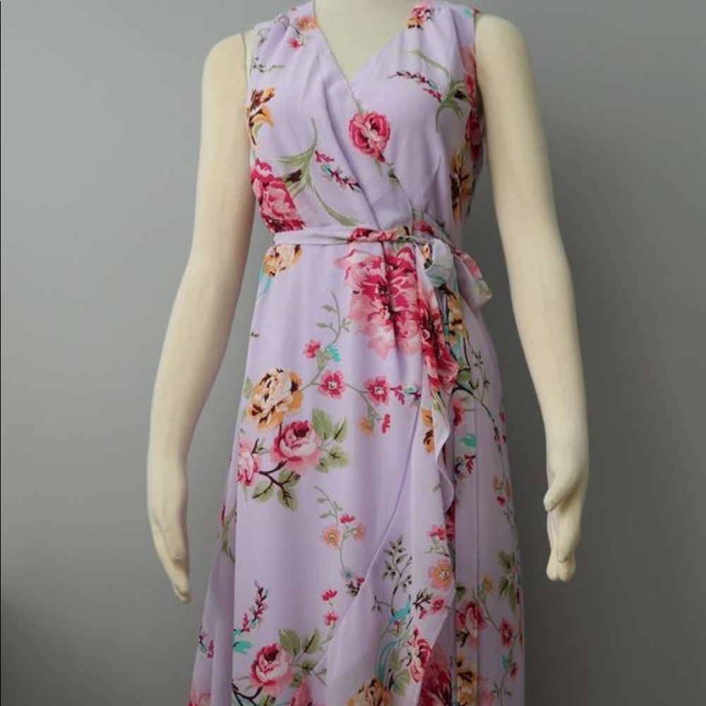 Lulu’s Lavender Floral Wrap Maxi